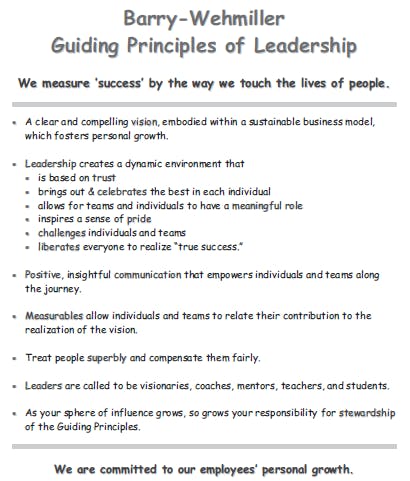 Industryweek Com Sites Industryweek com Files Uploads 2016 04 Barry Wehmiller Guiding Principles Leadership