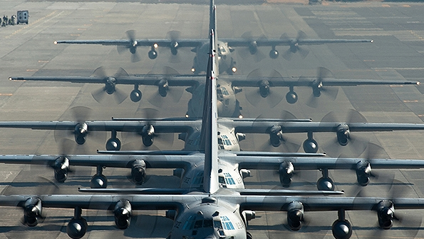 The C130 Hercules is a Lockheeddesigned and built fourengine aircraft powered by RollsRoyce AE 2100 turboprop engines used as a troop medivac and cargo transport aircraft