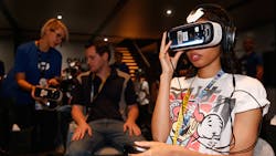 The Oculus VR headset in use The Oculus VR headset in use