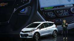 GM chairman and CEO Mary Barra discuess the Bolt at CES 2016 GM chairman and CEO Mary Barra discuess the Bolt at CES 2016
