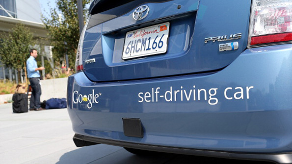 The bumper of a Google selfdriving car