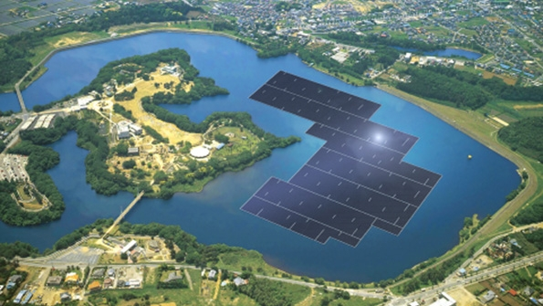 Rendering of the 137MW plant on the Yamakura Dam reservoir in Chiba Prefecture Japan