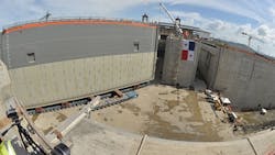 Panama Canals first lock gate Panama Canals first lock gate