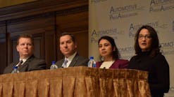 The FBI&apos;s G. Thomas Winterhalter Jr., attorney James Giszczak, Anuja Sonalker from TowerSec and Elaina Farnsworth from Mobile Comply speak on cyber security panel.