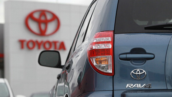 A Toyota Rav4 on a sales lot