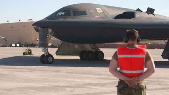 A Northrop Grumman B2 Spirit bomber