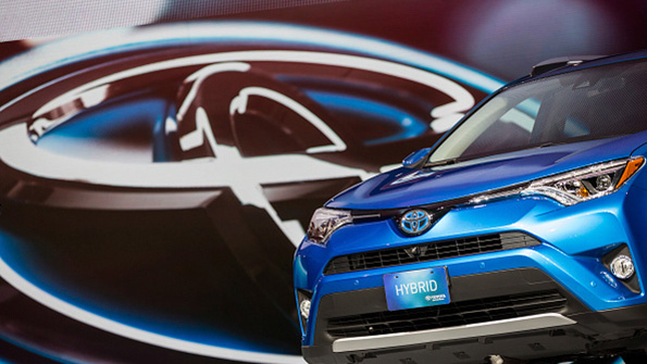 The 2016 Toyota Rav4 Hybrid unveiled at the New York International Auto Show