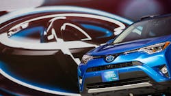 The 2016 Toyota Rav4 Hybrid unveiled at the New York International Auto Show The 2016 Toyota Rav4 Hybrid unveiled at the New York International Auto Show
