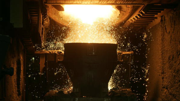 Steel is produced at an ArcelorMittal mill in Belgium