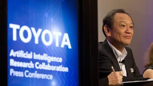 Toyota chief officer of RampD Group Kiyotaka Ise shown here in September at a press conference announcing an artificial intelligence collaboration between Toyota and MIT and Stanford