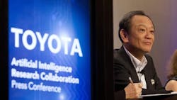 Toyota chief officer of RampD Group Kiyotaka Ise shown here in September at a press conference announcing an artificial intelligence collaboration between Toyota and MIT and Stanford Toyota chief officer of RampD Group Kiyotaka Ise shown here in September at a press conference announcing an artificial intelligence collaboration between Toyota and MIT and Stanford