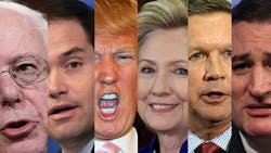 Presidential candidates Sanders Rubio Trump Clinton Kasich and Cruz Presidential candidates Sanders Rubio Trump Clinton Kasich and Cruz