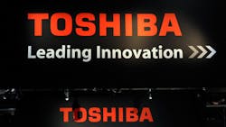 Toshiba wordmark at CES 2012 Toshiba wordmark at CES 2012