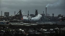 Steam rises from the blast furnaces at the Tata steel works in Port Talbot, Wales, U.K.