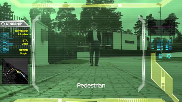 Starships robotic delivery droid is designed to detect and give way to pedestrians