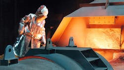 A worker tends to steel production at ThyssenKrupps Duisberg plant A worker tends to steel production at ThyssenKrupps Duisberg plant