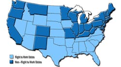 Industryweek 2545 Right Work States Map