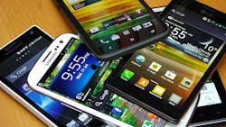 smartphone pile smartphone pile