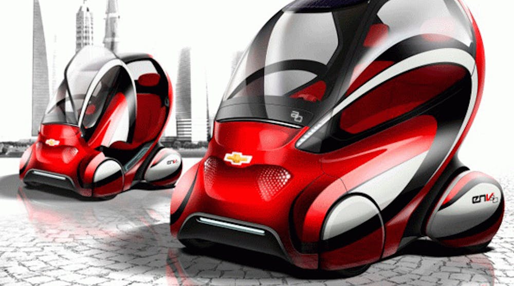 GM&rsquo;s EN-V 2.0 is based on the EN-V concept introduced at Expo 2010 in Shanghai. The two-seat electric vehicle is a concept to alleviate traffic congestion, parking availability and air quality problems. GM China