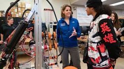 Carolyn Lee, executive director of The Manufacturing Institute, tours Pittsburg High School Tuesday, Feb. 26, 2019, in Pittsburg, Ca.