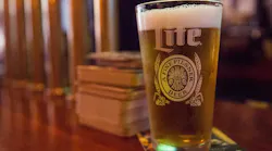 glass of Miller Lite beer