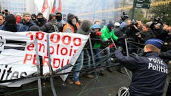 ArcelorMittal Workers Battle Belgian Police ArcelorMittal Workers Battle Belgian Police