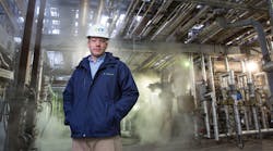 A senior process engineer is shown at CF Industries&apos; expansion project at its Port Neal Nitrogen Complex near Sioux City, Iowa. Photo:Ryan Heffernan