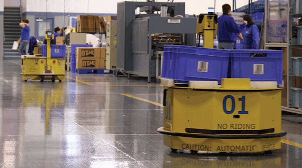 Lean efforts get an assist from ADAM robots by RMT Robotics, autonomously delivering required materials to where they are needed.