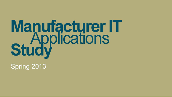 manufacturer IT applications study spring 2013