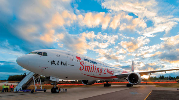 Smiling China celebrates Boeing