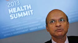Medtronic Chairman and Chief Executive Omar Ishrak speaks at the Reuters Health Summit in New York in this file photo taken May 7, 2013.