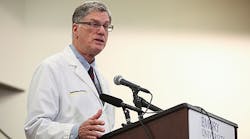 Dr. Bruce Ribner, an epidemiologist and professor in the School of Medicine&apos;s Infectious Diseases Division, confirms that Emory University Hospital will be receiving and treating two American patients diagnosed with Ebola virus during a press conference at Emory University Hospital on August 1, 2014, in Atlanta.