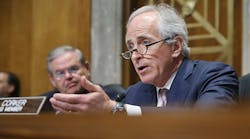 Senate Foreign Relations Committee ranking member U.S. Sen. Bob Corker (R-TN) (R) questions witnesses during a hearing about the proposed Keystone XL pipeline project with committee Chairman Robert Menendez (D-NJ) in the Dirksen Senate Office Building on Capitol Hill March 13, 2014.