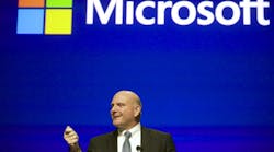 Former Microsoft CEO Steve Ballmer addresses shareholders during the company&apos;s annual shareholder meeting last November in Bellevue, Washington. The meeting was the last for as CEO, of which there have only been two in Microsoft&apos;s history. (Stephen Brashear/Getty Images)