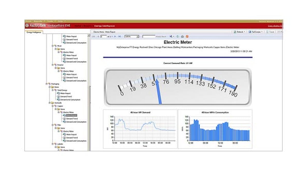 Rockwell Automation addresses energy-analysis challenges with its FactoryTalk&circledR; VantagePoint energy package. The bundle includes FactoryTalk VantagePoint EMI software and energy-specific models, charts, trends, dashboards and analysis tools that provide access to more energy data.
