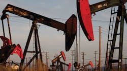 Pump jacks and wells are seen in an oil field on the Monterey Shale formation near McKittrick, Calif. Gas and oil extraction using hydraulic fracturing, or fracking, is contributing to a U.S. energy production boom.
