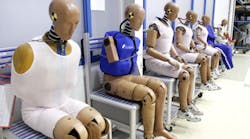 Crash-test dummies representing humans of various ages and body weights are displayed at Takata&apos;s crash-testing facility in Auburn Hills, Michigan. (Photo by Bill Pugliano/Getty Images)