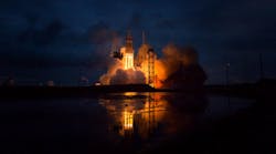The United Launch Alliance Delta IV Heavy rocket with NASA&apos;s Orion spacecraft mounted atop lifts off from Cape Canaveral Air Force Station&apos;s Space Launch Complex 37 at 7:05 EST this morning. (Photo by Bill Ingalls/NASA via Getty Images)
