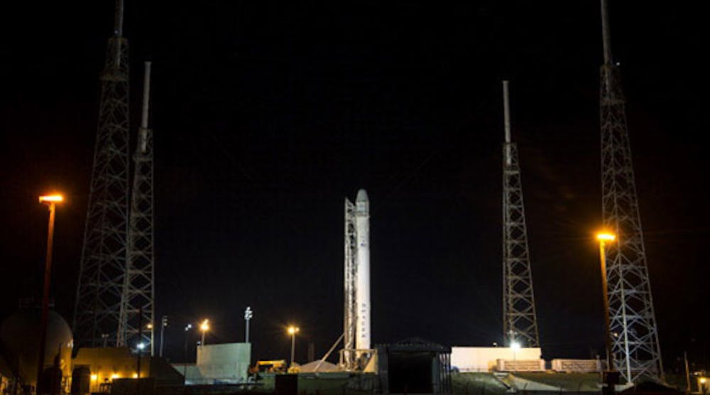 The SpaceX Falcon 9 rocket sits on the launchpad at Cape Canaveral Air Force Station on March 1, 2013. (Photo by Bill Ingalls/NASA via Getty Images)
