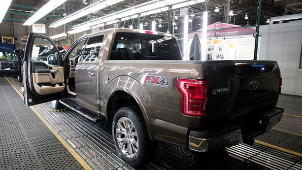 A 2015 Ford F150 truck goes through the assembly line at the Ford Dearborn Truck Plant in Dearborn Mich Continued strong performance by the US automotive industry is part of the reason manufacturing executives are increasingly confident about business in the year ahead