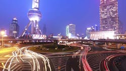 Shanghai roads at night Shanghai roads at night