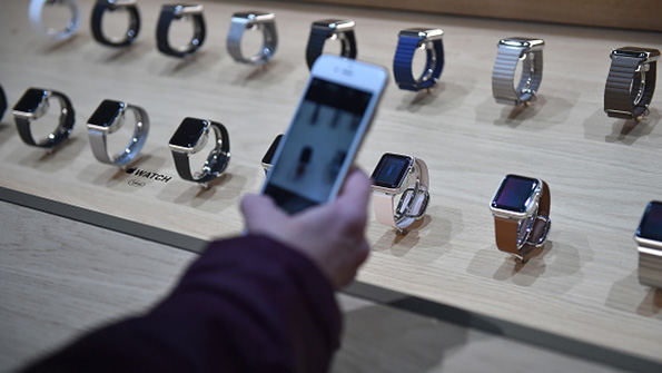 Apple Watches at an event in Milan Italy