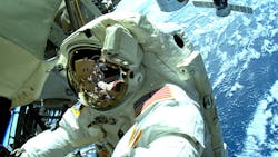 An astronaut on a spacewalk An astronaut on a spacewalk