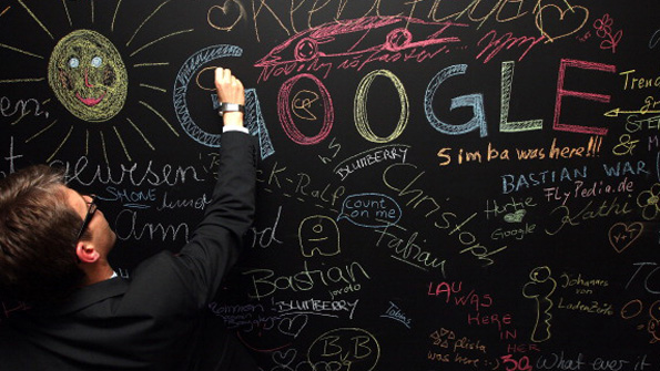 A chalkboard at the Google offices in Berlin