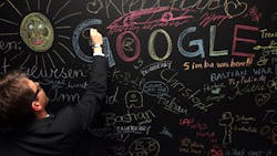 A chalkboard at the Google offices in Berlin A chalkboard at the Google offices in Berlin