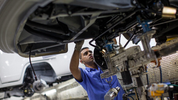 A worker on a Brazilian line