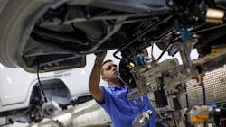 A worker on a Brazilian line A worker on a Brazilian line