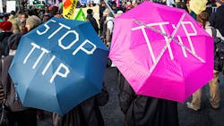 Farmers protested the TTIP trade agreement and genetically modified agriculture in Berlin last January Farmers protested the TTIP trade agreement and genetically modified agriculture in Berlin last January