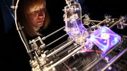 A 3D printer at work A 3D printer at work