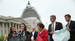 Angelina Sujata, second from left, who was injured by a defective Takata airbag, and U.S. Congress members introduce the Vehicle Safety Improvement Act earlier this month in Washington, D.C.